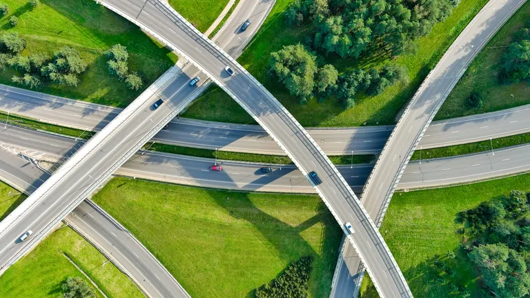 Crossroads with cars